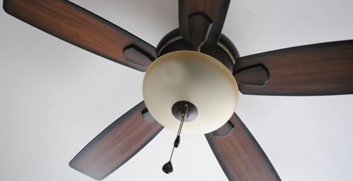 Fully installed ceiling fan with balanced blades and light fixture in Dallas, TX
