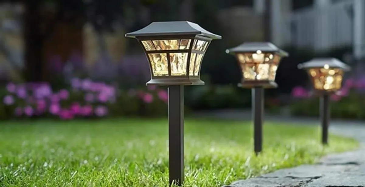 landscape lighting installation services with professionally installed pathway lights in Dallas, TX